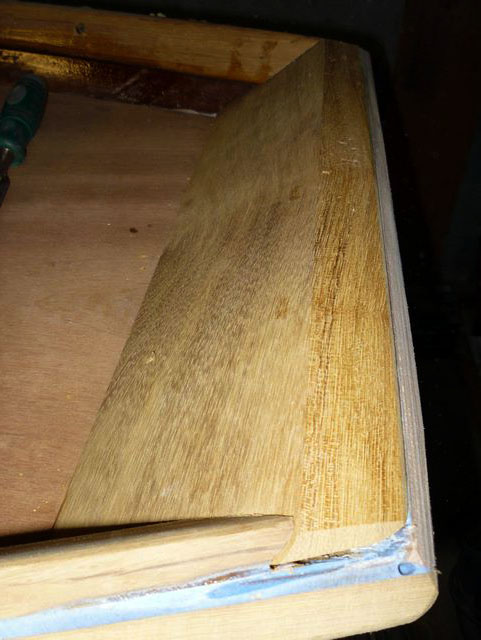 transorn close up - wood iroko and marine plywood