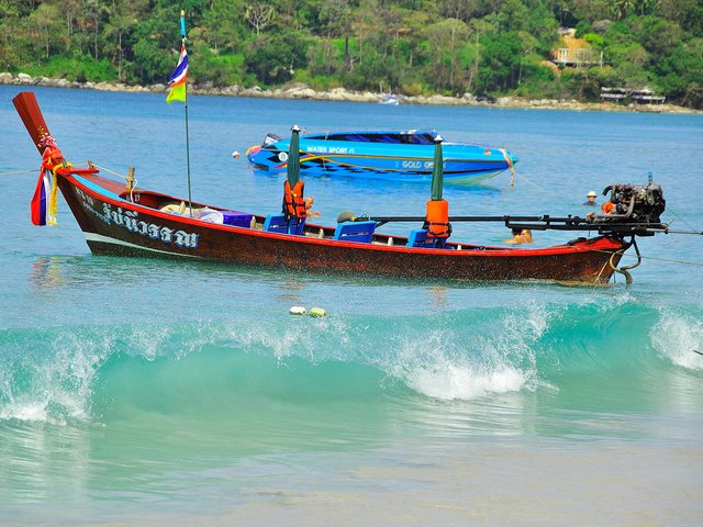 wooden boat the thailand longtail boat DIY Small wooden boat